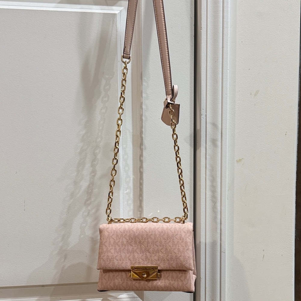 Michael Kors Pink Crossbody Bag with Gold Chain